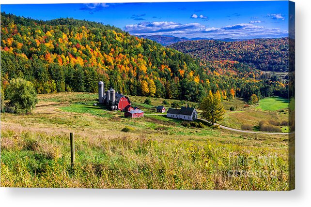 Barn Acrylic Print featuring the photograph Hillside Acres Farm. by Scenic Vermont Photography