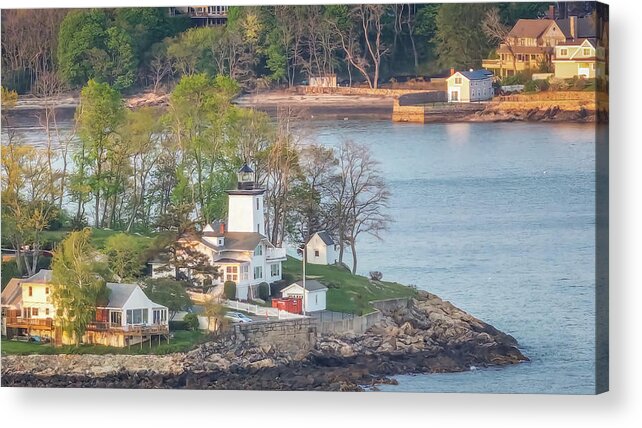 Beverly Ma Acrylic Print featuring the photograph Hospital Point Lighthouse on Beverly Harbor by Jeff Folger