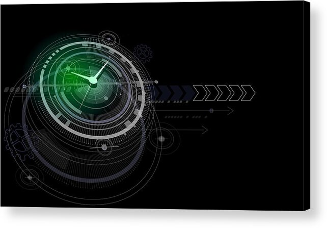 Curve Acrylic Print featuring the drawing Hud Time by Amtitus