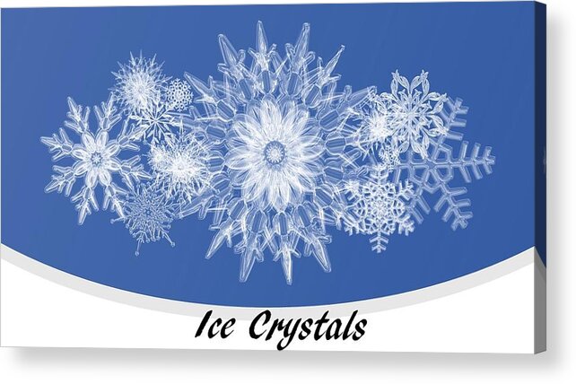 Ice Acrylic Print featuring the mixed media Ice Crystals Blue by Nancy Ayanna Wyatt