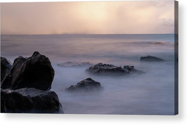 Iceland Acrylic Print featuring the photograph Iceland Foggy Rocks by William Kennedy