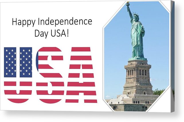 Usa Acrylic Print featuring the mixed media Independence Day USA by Nancy Ayanna Wyatt