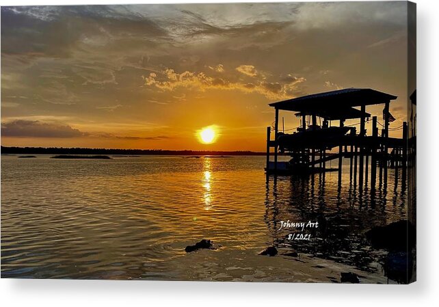 Intercoastal At Sunset St Augustine Florida Usa Acrylic Print featuring the photograph Intercoastal St Augustine by John Anderson