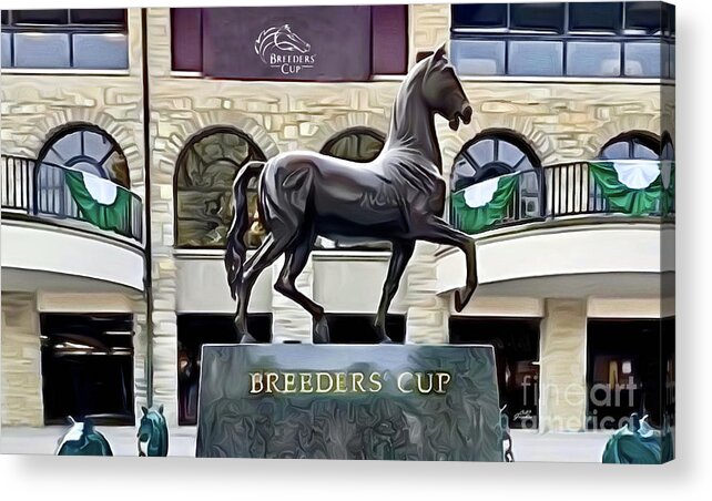 Keeneland Acrylic Print featuring the digital art Keeneland Breeders Cup Statue by CAC Graphics