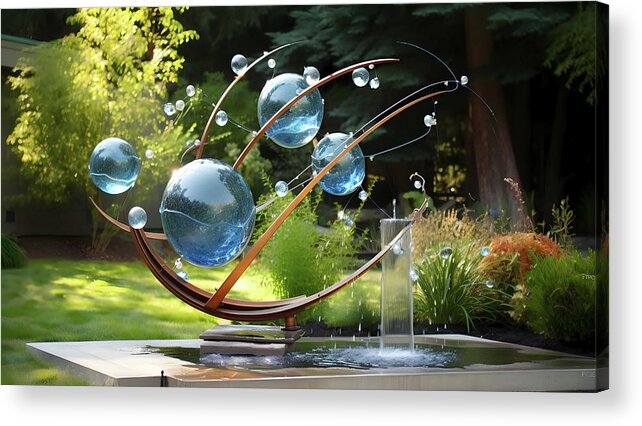Mobile Art Acrylic Print featuring the digital art Kinetic Orbs by Madison Cook
