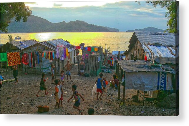 Fishing Village Acrylic Print featuring the photograph Life in the fishing village by Robert Bociaga