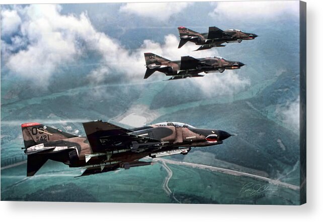 Aviation Acrylic Print featuring the digital art Mig Killers by Peter Chilelli