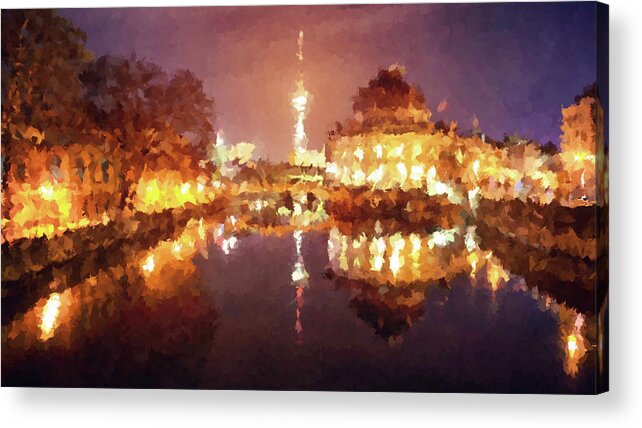 Berlin Acrylic Print featuring the mixed media Mist of Impressionism. Berlin. by Alex Mir