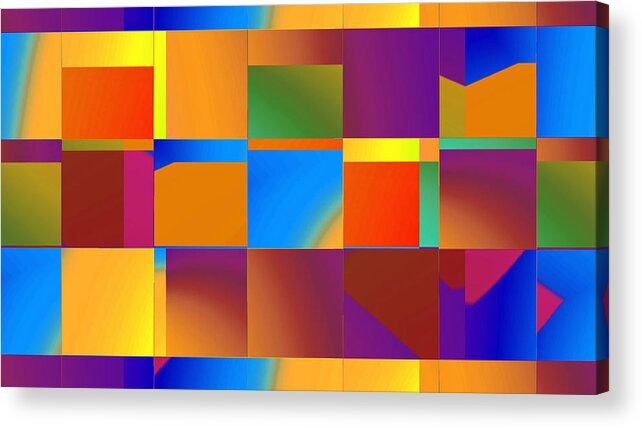 Abstract Acrylic Print featuring the digital art Mod 60's Throwback - Pattern by Ronald Mills