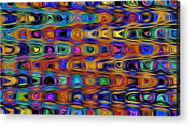 Abstract Acrylic Print featuring the digital art Mod Psychedelic Pattern - Abstract by Ronald Mills
