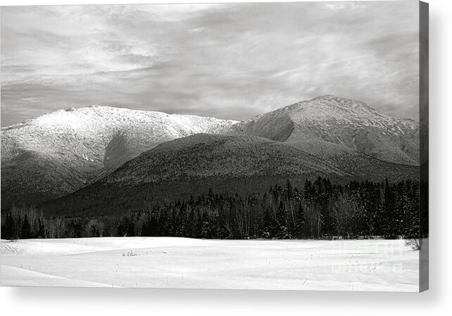 Adams Acrylic Print featuring the photograph Mt Adams and Mt Jefferson in Winter by Olivier Le Queinec