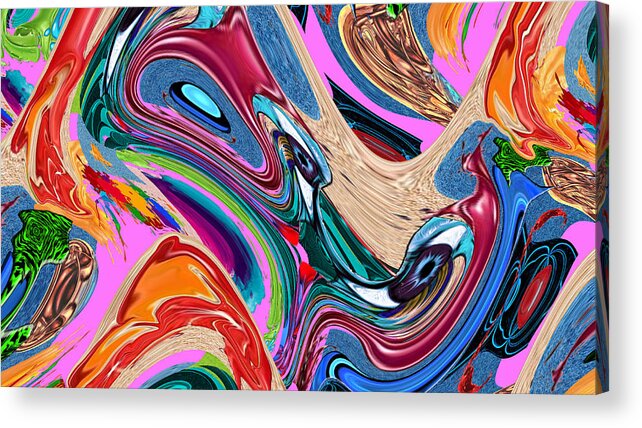 Digital Acrylic Print featuring the digital art My Eyes are Watching You by Ronald Mills