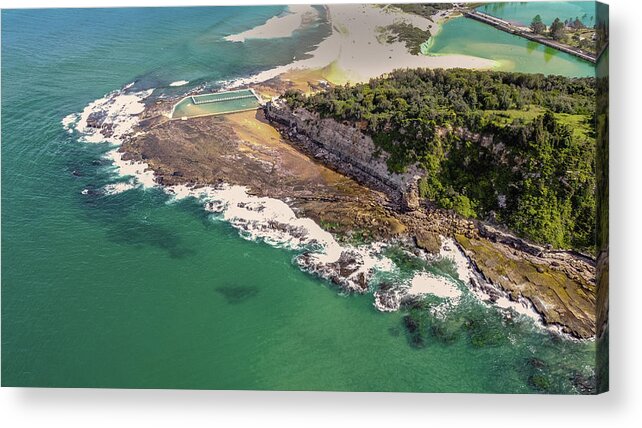 Road Acrylic Print featuring the photograph Narrabeen Head, Rockpool and Bridge by Andre Petrov