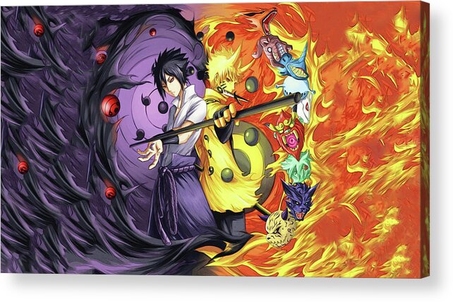 Naruto Sasuke vs Naruto – GL Canvas Print Art