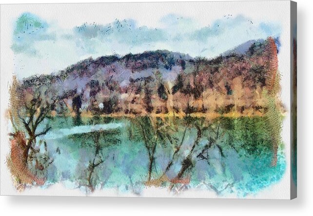 River Acrylic Print featuring the mixed media Ohio River by Christopher Reed