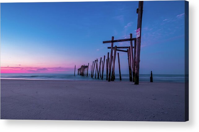 59th Pier Acrylic Print featuring the photograph Old Broken 59th Street Pier 2 by Louis Dallara