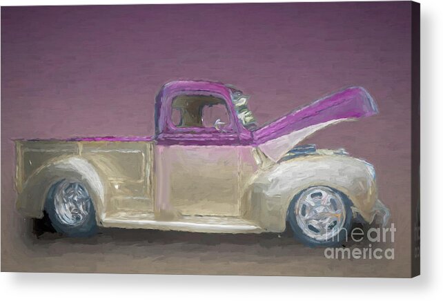 Ford Acrylic Print featuring the painting old Ford Pickup by Jim Hatch