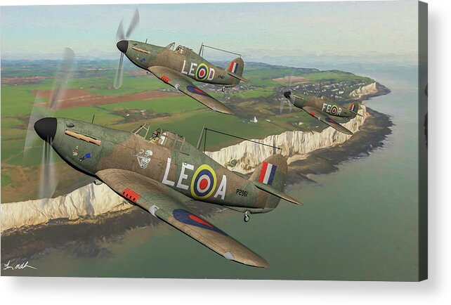 Hawker Hurricane Mk.1 Acrylic Print featuring the digital art RAF Hawker Hurricanes Mk.1 Art by Tommy Anderson