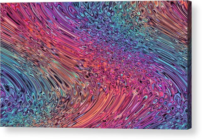 Abstract Acrylic Print featuring the digital art Rainbow Ice River - Abstract by Ronald Mills