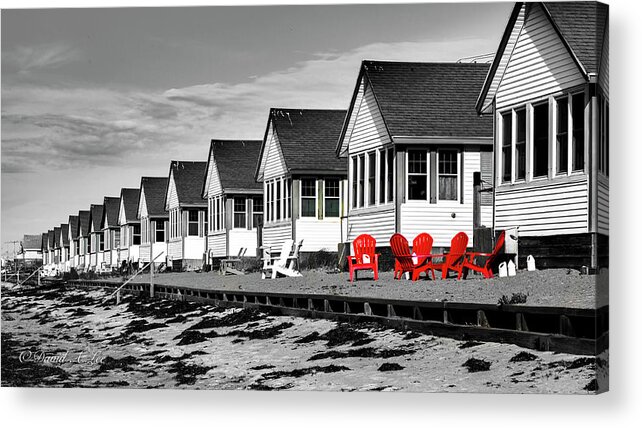 Cape Cod Acrylic Print featuring the photograph Red Chairs by David Lee