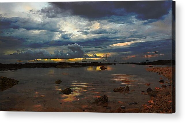  Acrylic Print featuring the digital art Reflecting Sky by Alan Wenberg