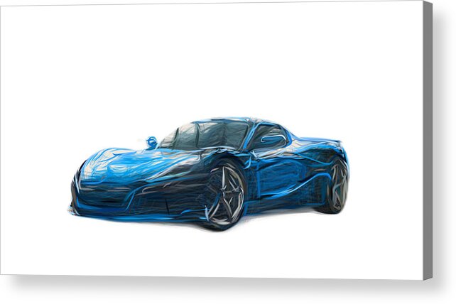 Rimac Acrylic Print featuring the digital art Rimac C Two by CarsToon Concept