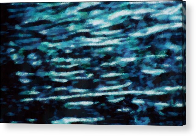 Ripples Acrylic Print featuring the mixed media Ripples in the Creek by Christopher Reed