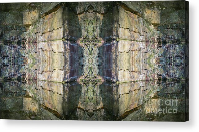 Water Surface Acrylic Print featuring the digital art Rocks, water and symmetry 1 by Adriana Mueller