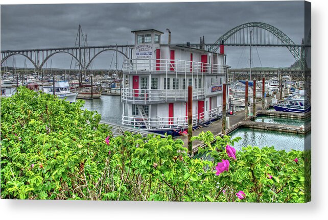 Newport Acrylic Print featuring the photograph Roses And The Newport Belle by Thom Zehrfeld