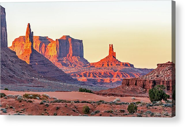 Arizona Acrylic Print featuring the photograph September 2022 Monument Valley Sunset by Alain Zarinelli
