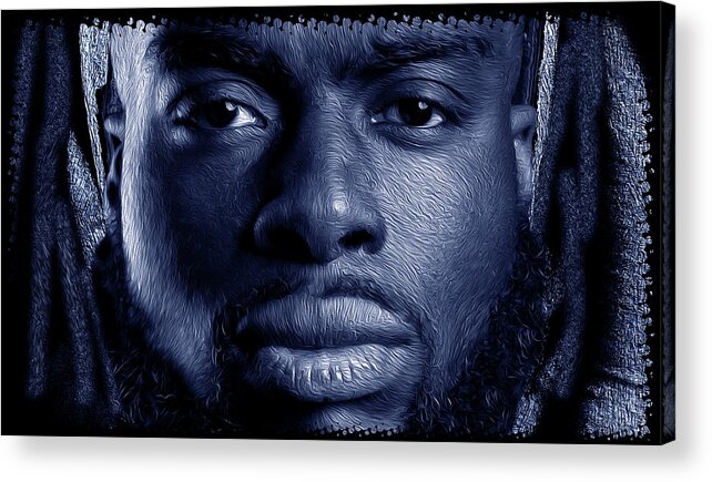 Shades Collection 2 Acrylic Print featuring the digital art Shades of Black 9 by Aldane Wynter