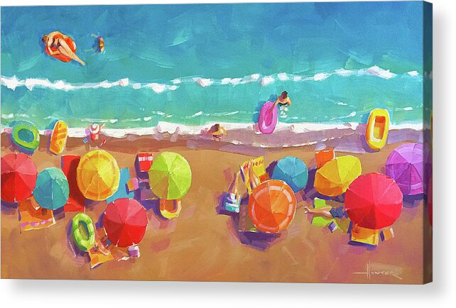 Beach Acrylic Print featuring the painting Shoreline by Larry Hunter