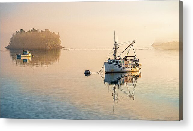 Soft Morning Light At Lube Acrylic Print featuring the photograph Soft Morning Light At Lubec by Marty Saccone