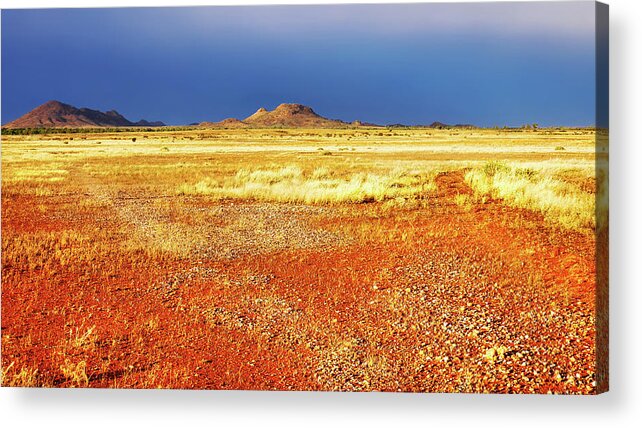 Vibrant Acrylic Print featuring the photograph Somewhere in the Outback, Central Australia by Lexa Harpell