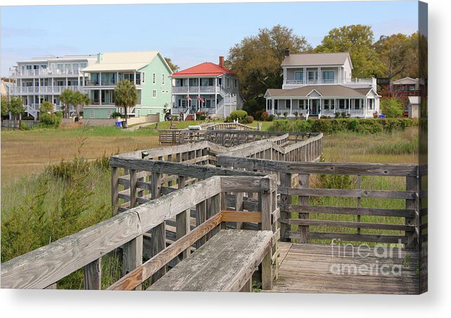 Southport North Carolina Acrylic Print featuring the photograph Southport NC Waterfront Houses 6774 by Jack Schultz