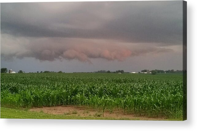Weather Acrylic Print featuring the photograph Spectacular Sunset Storm Near Oskaloosa, Iowa by Ally White