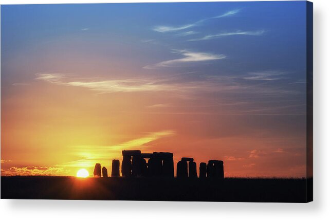 Framing Places Photography Acrylic Print featuring the photograph Stonehenge Sunset by Framing Places