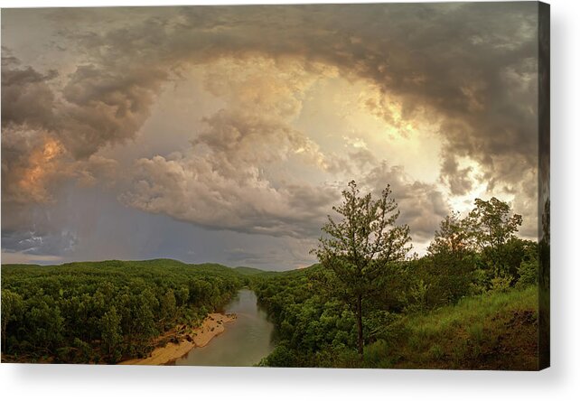 Storm Acrylic Print featuring the photograph Storm pass over the Current River by Robert Charity