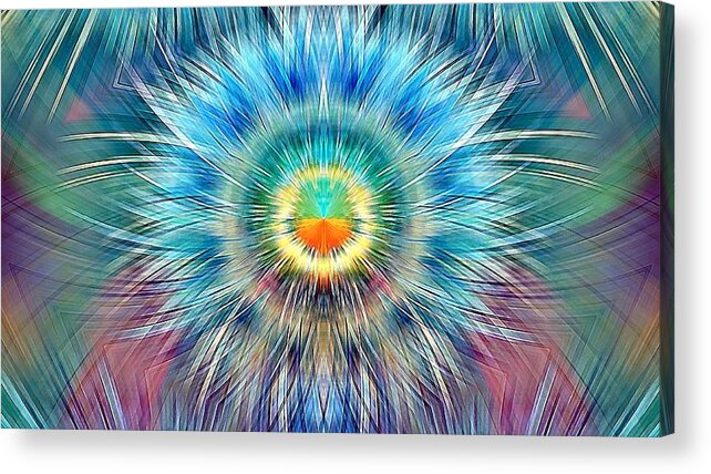 Sunburst Acrylic Print featuring the digital art Sunplosion 2 Symmetry by David Manlove