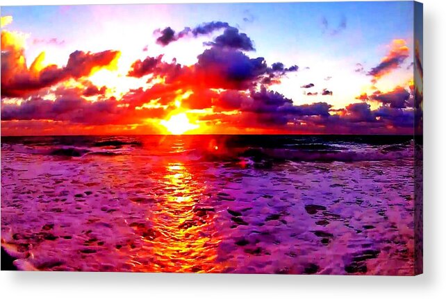 Sunrise Acrylic Print featuring the photograph Sunrise Beach 1111 by Rip Read