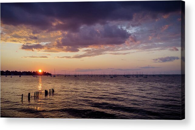 Nj Shore Photography Acrylic Print featuring the photograph Sunset - Keyport, NJ by Steve Stanger