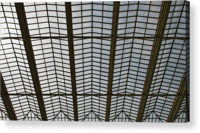 Architecture Acrylic Print featuring the photograph Symmetrical Glass Roof by Moira Law
