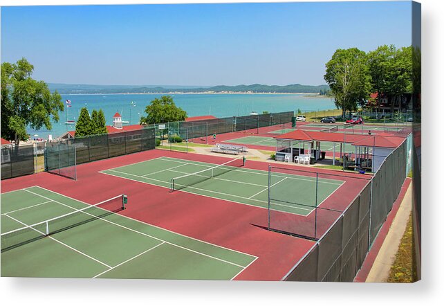 Little Traverse Bay Acrylic Print featuring the photograph Tennis Courts on Little Traverse Bay by Robert Carter