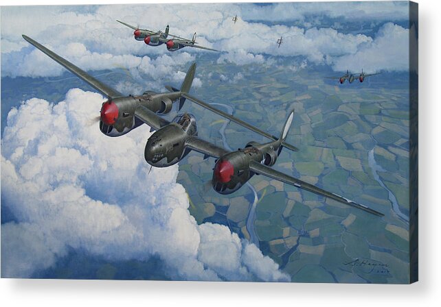 Aviation Art Acrylic Print featuring the painting The home stretch by Steven Heyen