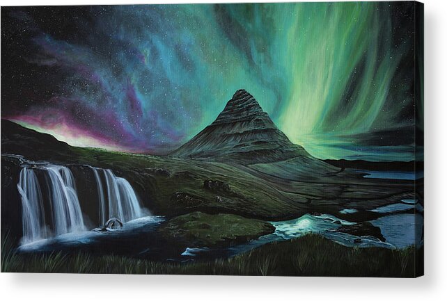 Northern Lights Acrylic Print featuring the painting The Northern Lights by Rachel Emmett