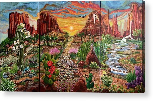Sedona Acrylic Print featuring the painting The Sedonian Paradise by Patricia Arroyo