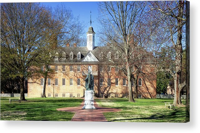 Wren Building Acrylic Print featuring the photograph The Wren Building - Williamsburg, Virginia by Susan Rissi Tregoning