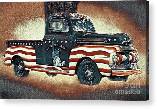 Trucks Acrylic Print featuring the mixed media Trucking Liberty 3 by DB Hayes