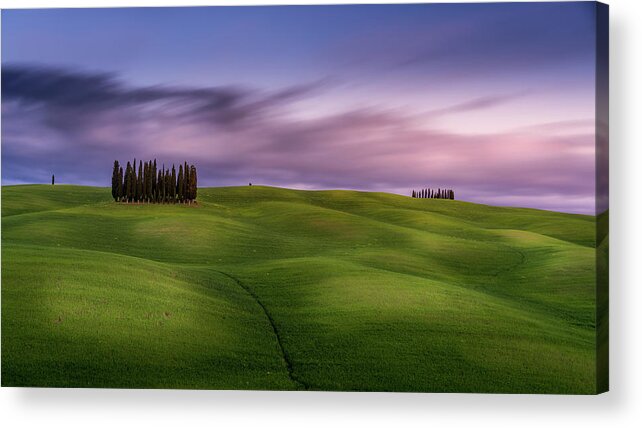 Long Exposure Acrylic Print featuring the photograph Tuscany Hills by Serge Ramelli