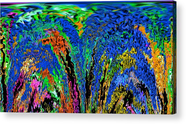 Abstract Acrylic Print featuring the digital art Under the Sea - Abstract by Ronald Mills